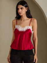 [Vin] SilkSilky-DK Spaghetti Strap V Neck Camisole Top 001