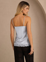 [Gråblå] SilkSilky-DK V Neck Camisole Top 002