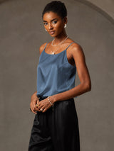 [Ægte Petrol] SilkSilky-DK Spaghetti Strap Camisole Top 003