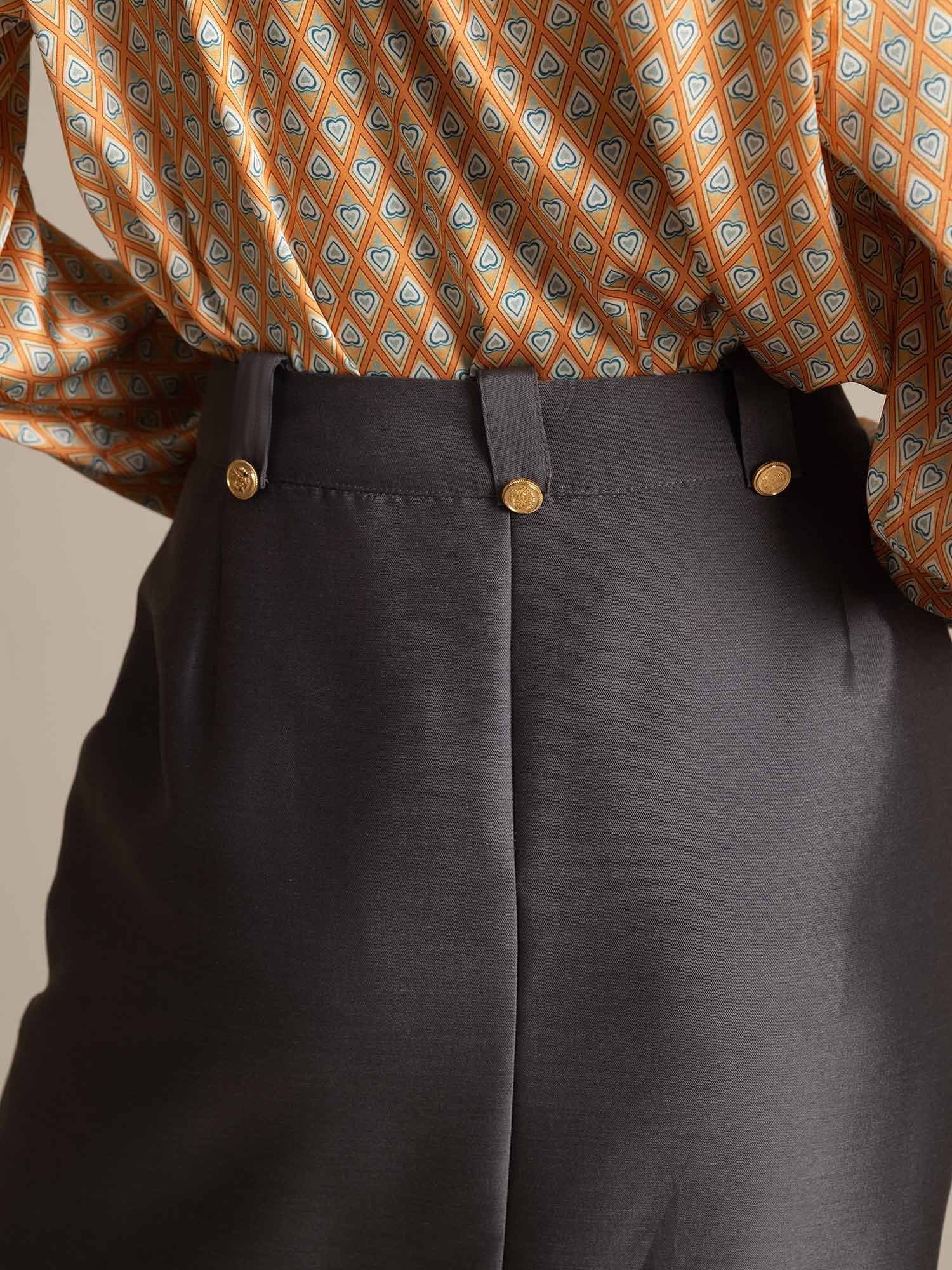 [Grå] SilkSilky-DK 32Momme Silke Skirt 005,