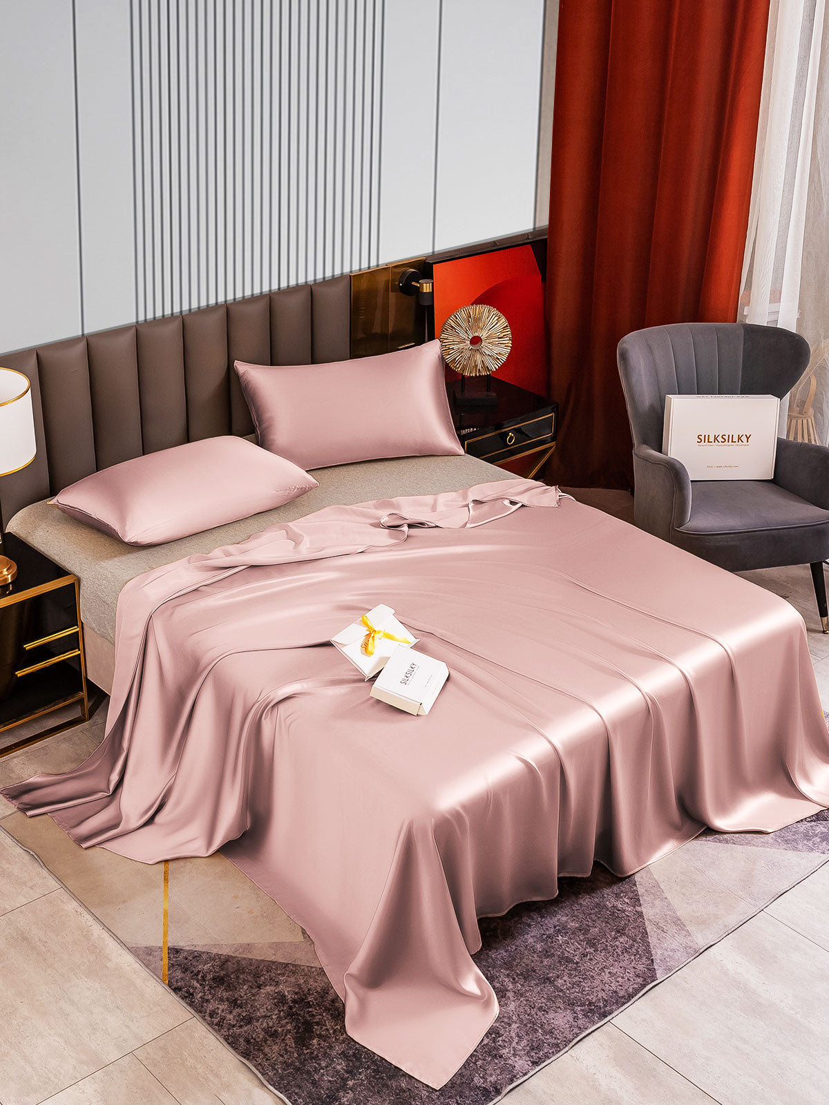 [Bleg Mauve] SilkSilky-DK 22Momme Bedding Set 002