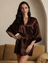 [Kaffe] SilkSilky-DK 3/4 Sleeve Dame Morgenkåbe 001