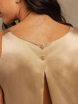 [Champagne] SilkSilky-DK Sleeveless Scoop Neck Dame Pyjamas 005