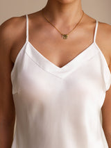 [Hvid] SilkSilky-DK Sleeveless V Neck Camisole Top 003