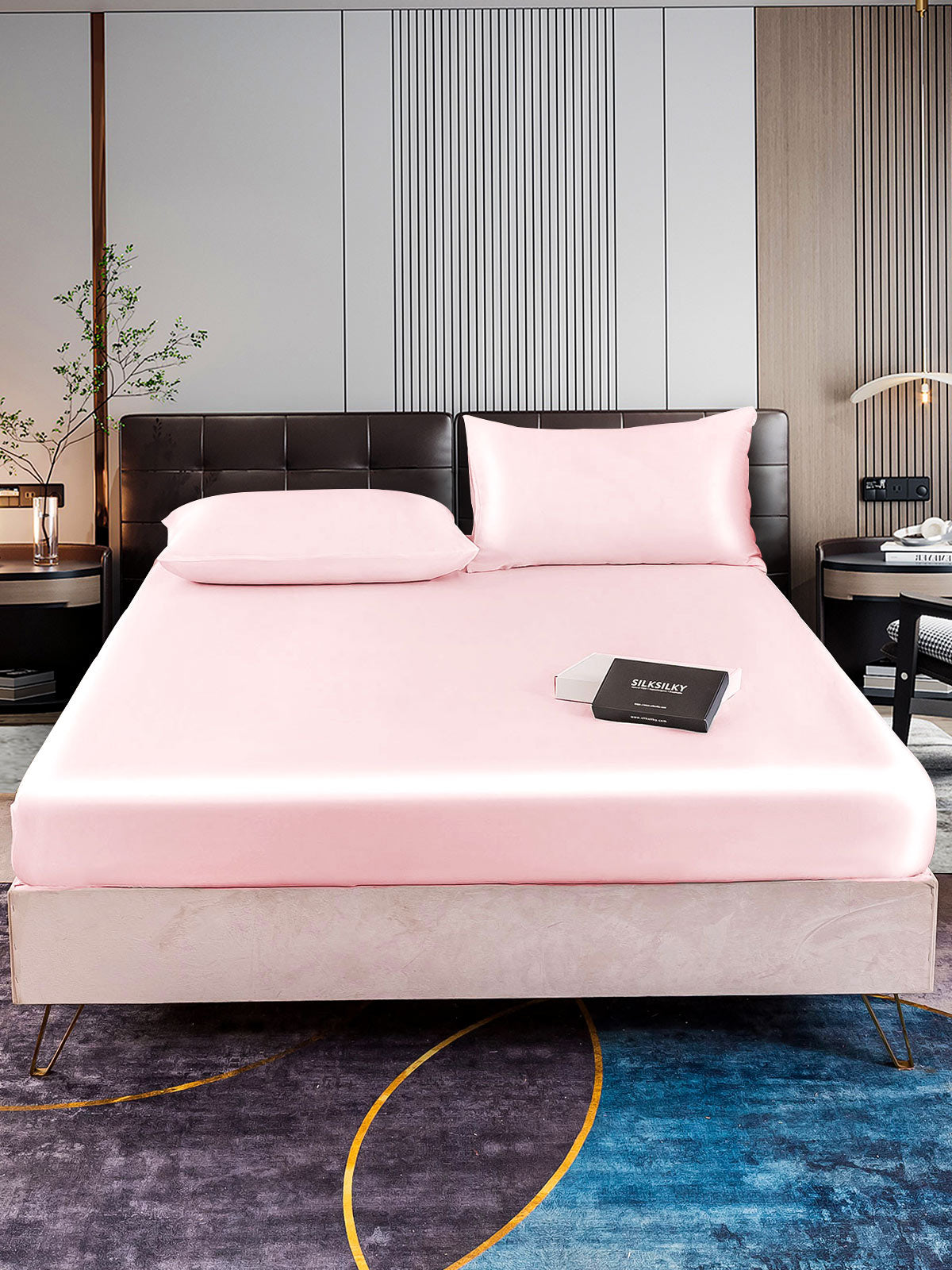 [Lyserød] SilkSilky-DK 22Momme Bedding Set 001
