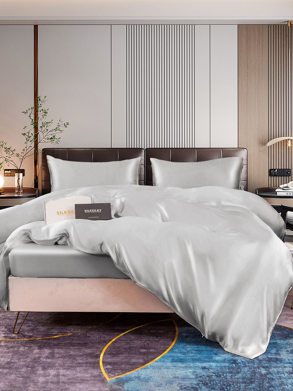 [Sølv] SilkSilky-DK 22Momme Bedding Set 004