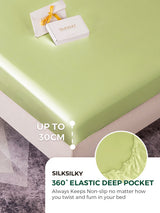 [Mintgrøn] SilkSilky-DK 19Momme Sengesæt 004