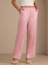 [Rosa Nålestribet] SilkSilky-DK Womens Pants 001