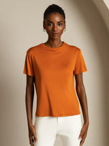 [Orange] SilkSilky-DK Short Sleeve T-shirt til kvinder 003
