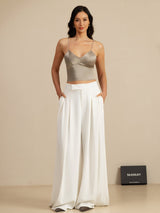 [Kaki] SilkSilky-DK Spaghetti Strap V Neck Camisole Top 008