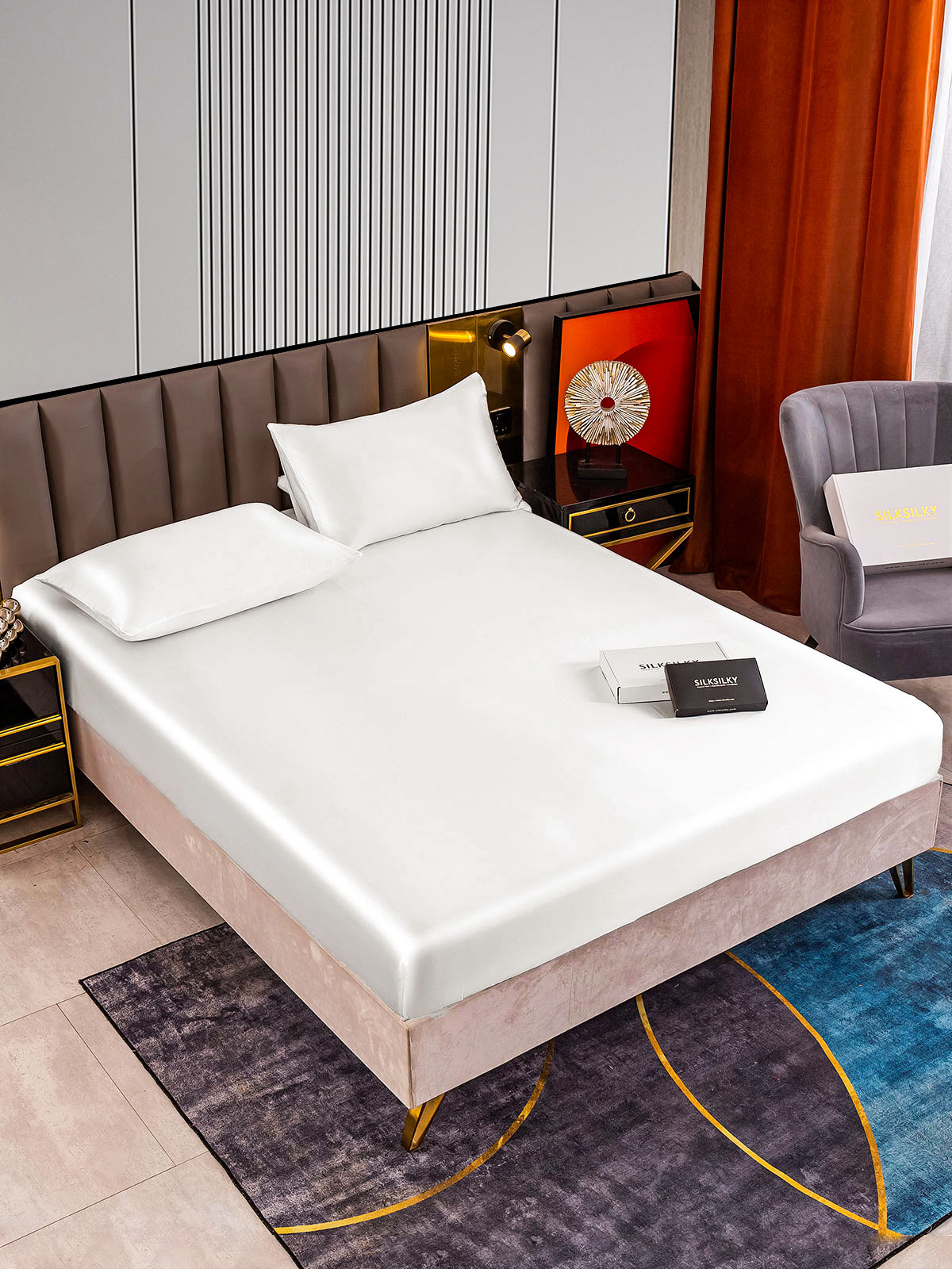 [Hvid] SilkSilky-DK 22Momme Bedding Set 002