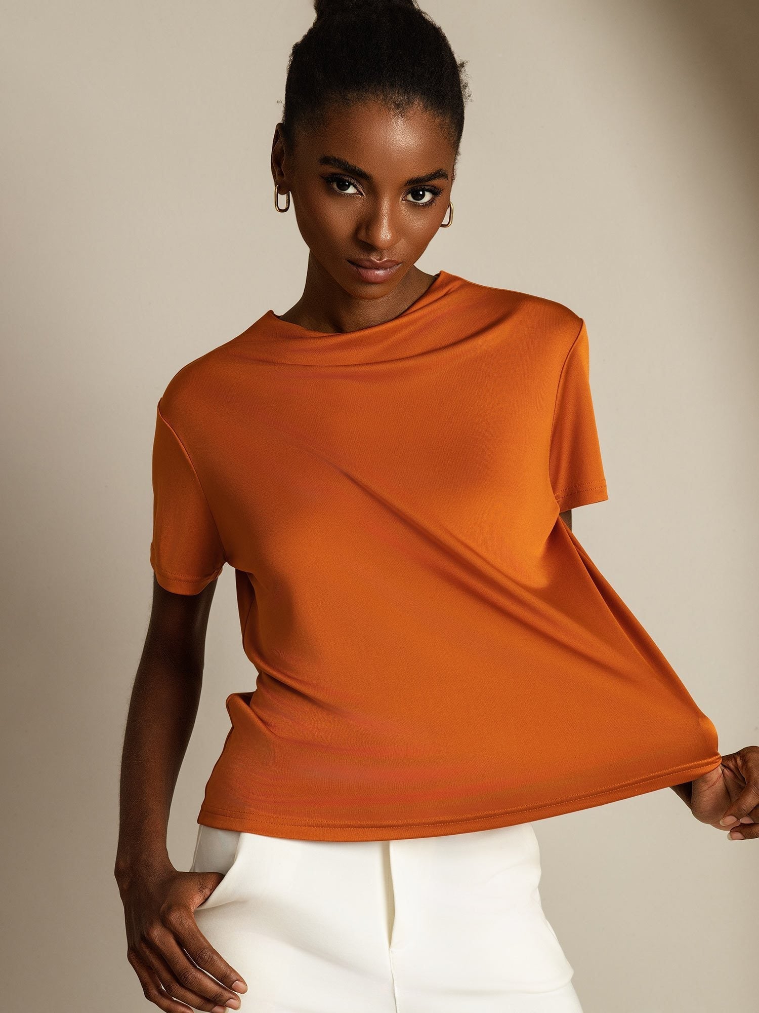 [Orange] SilkSilky-DK Silke Womens T-Shirt 001