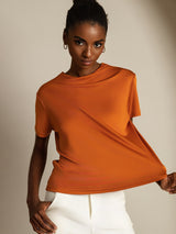 [Orange] SilkSilky-DK Short Sleeve T-shirt til kvinder 001