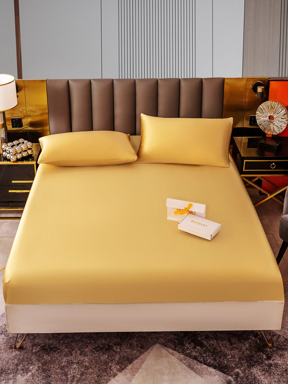 [Champagne] SilkSilky-DK 22Momme Bedding Set 001