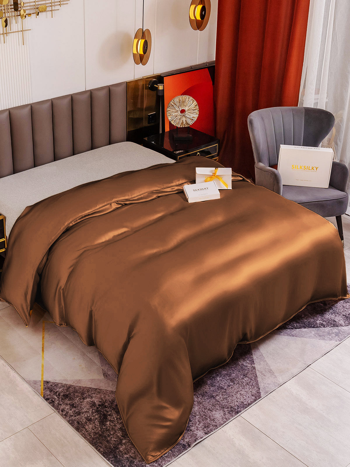 [Kaffe] SilkSilky-DK 19Momme Duvet Cover 001