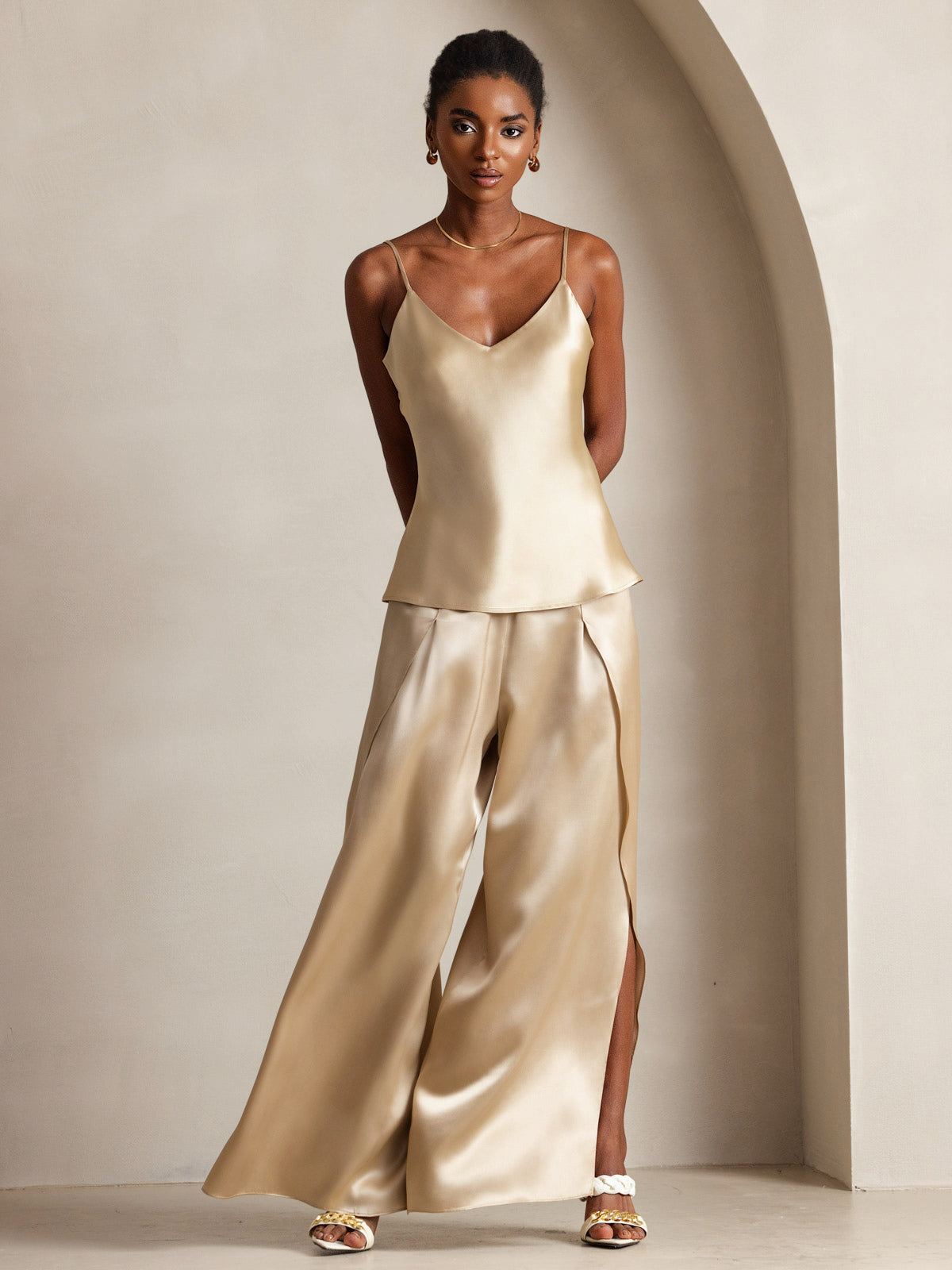 [Champagne] SilkSilky-DK Camisoles 001