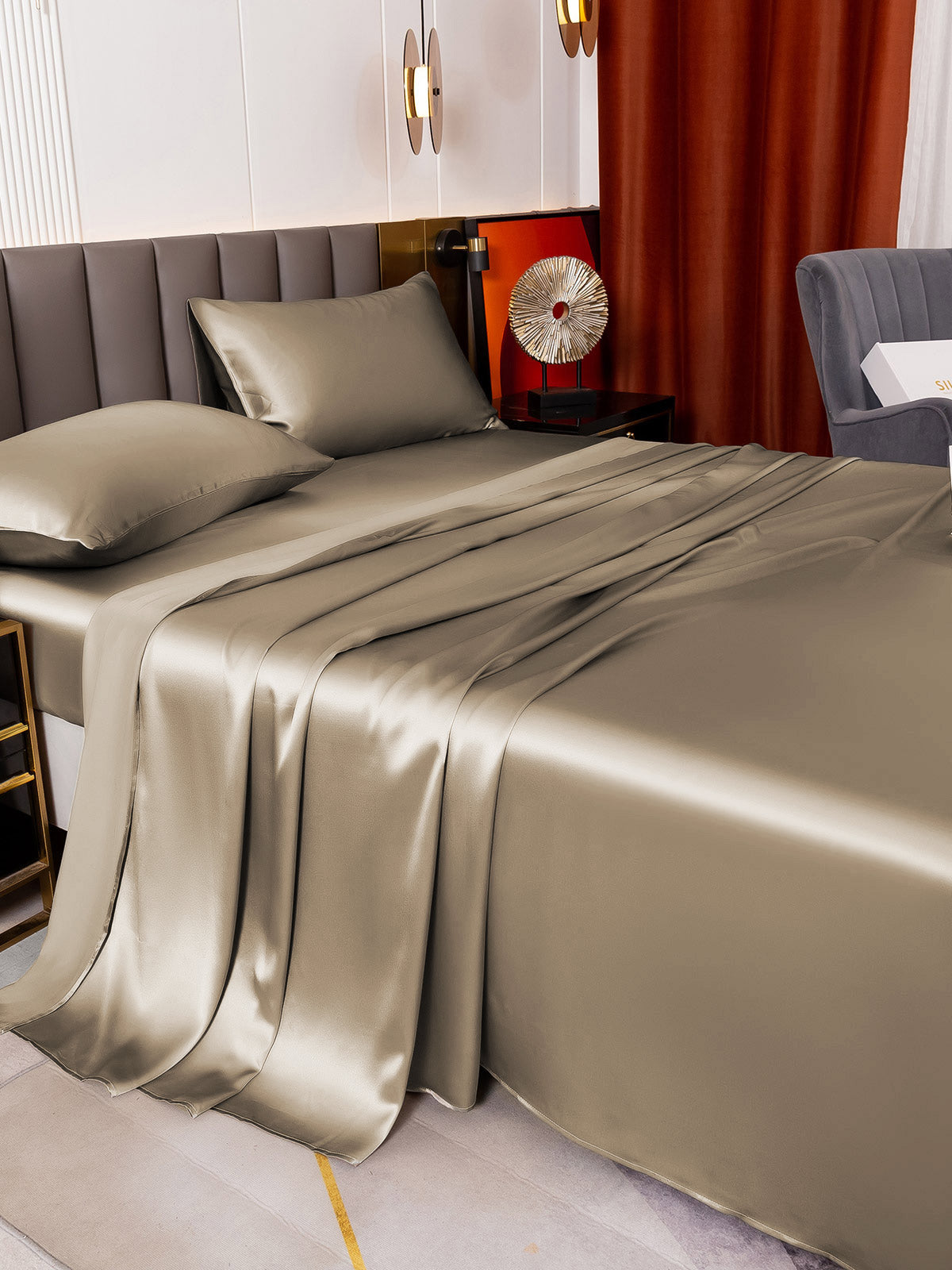 [Sølv] SilkSilky-DK 19Momme Bedding Set 008