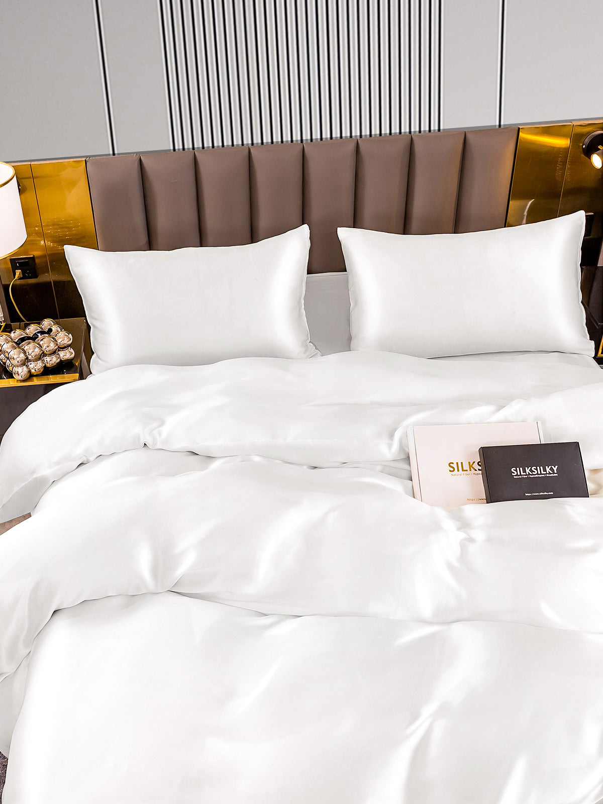 [Hvid] SilkSilky-DK 22Momme Bedding Set 005