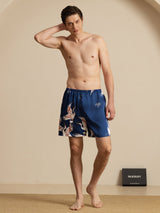 [Mørkeblå] SilkSilky-DK 19Momme Mens Sleep Bottoms 006