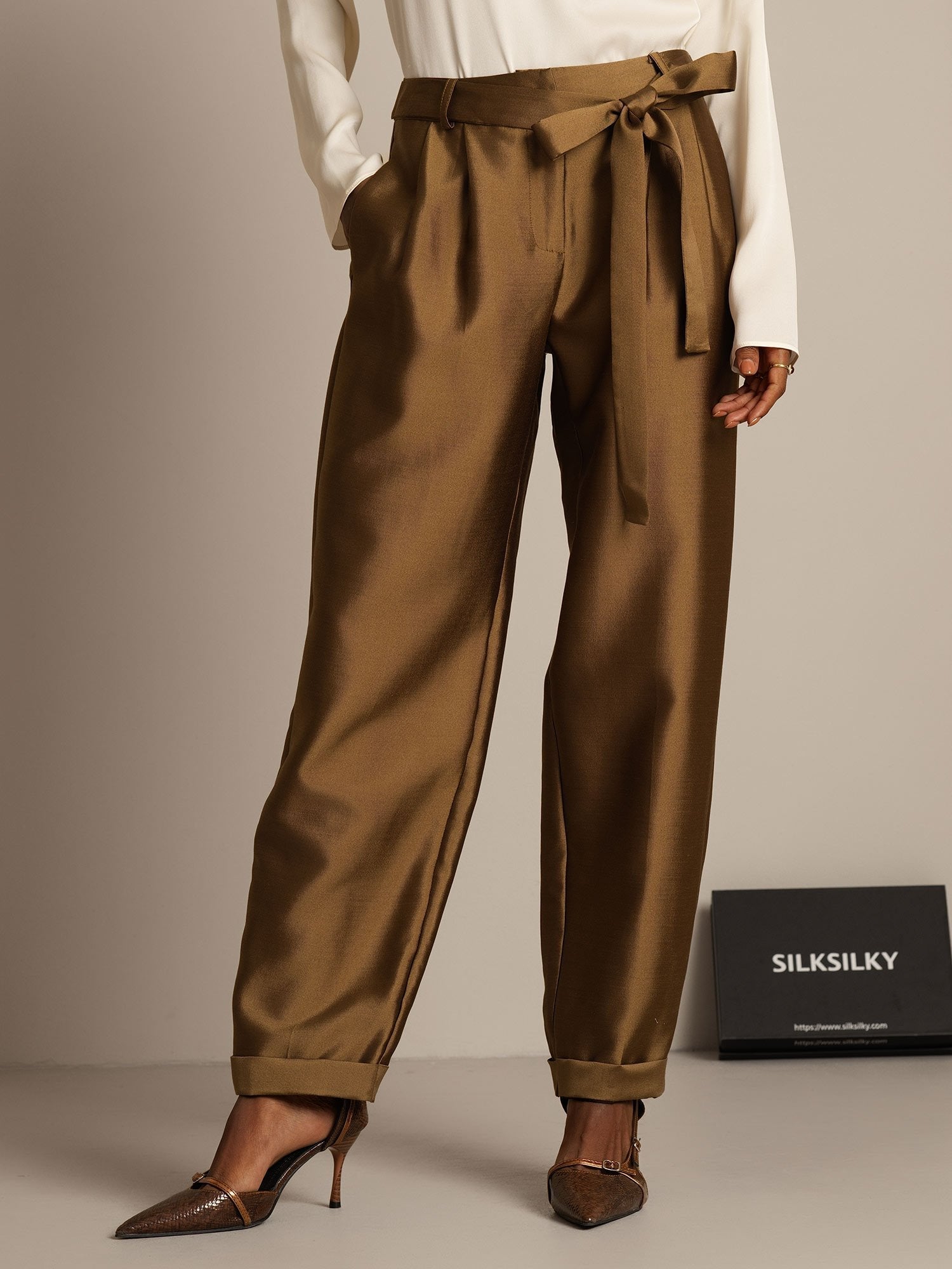 [Bronze] SilkSilky-DK 32Momme Silke Womens Pants 001,