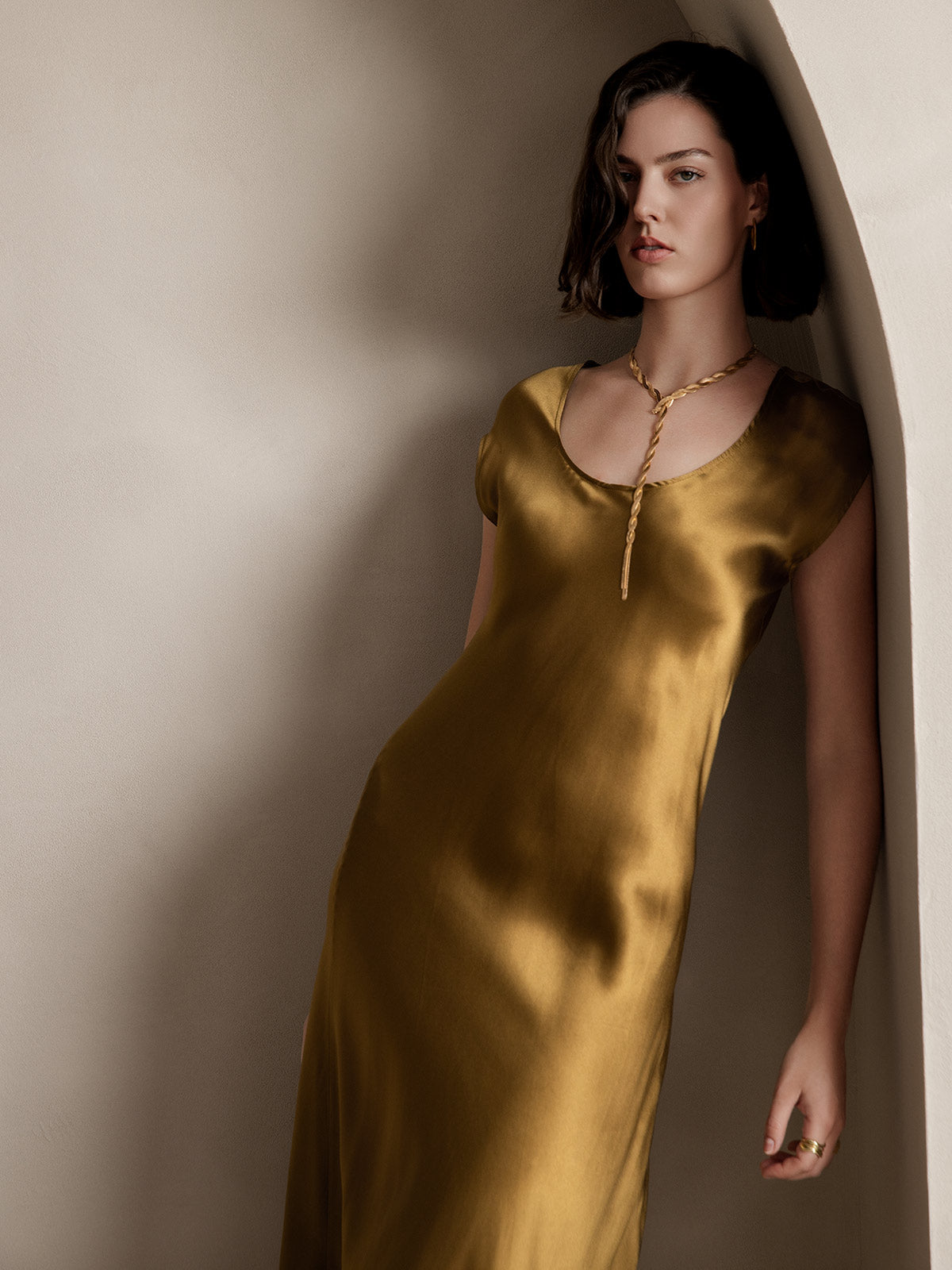[Brun] SilkSilky-DK 19Momme Silke Dress 004