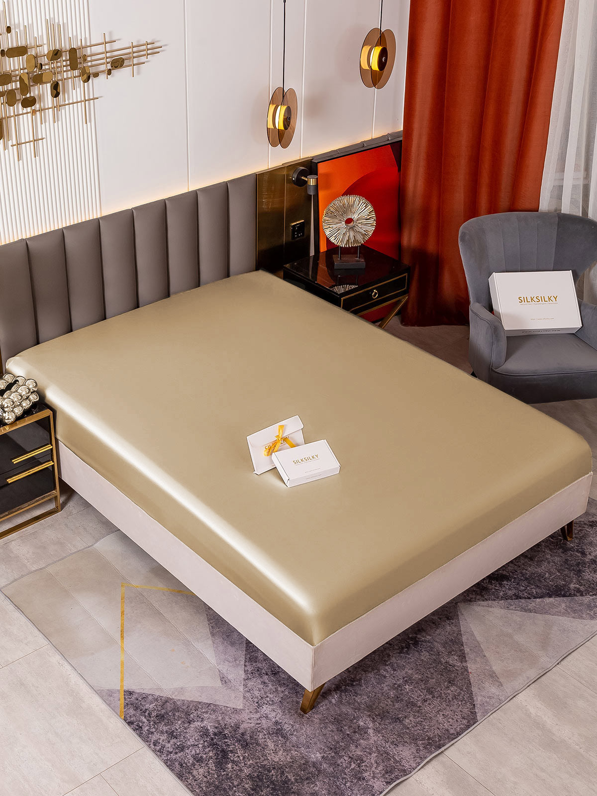 [Beige] SilkSilky-DK 19Momme Sheet 001