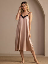 [Toscana] SilkSilky-DK V Neck Natkjole 005