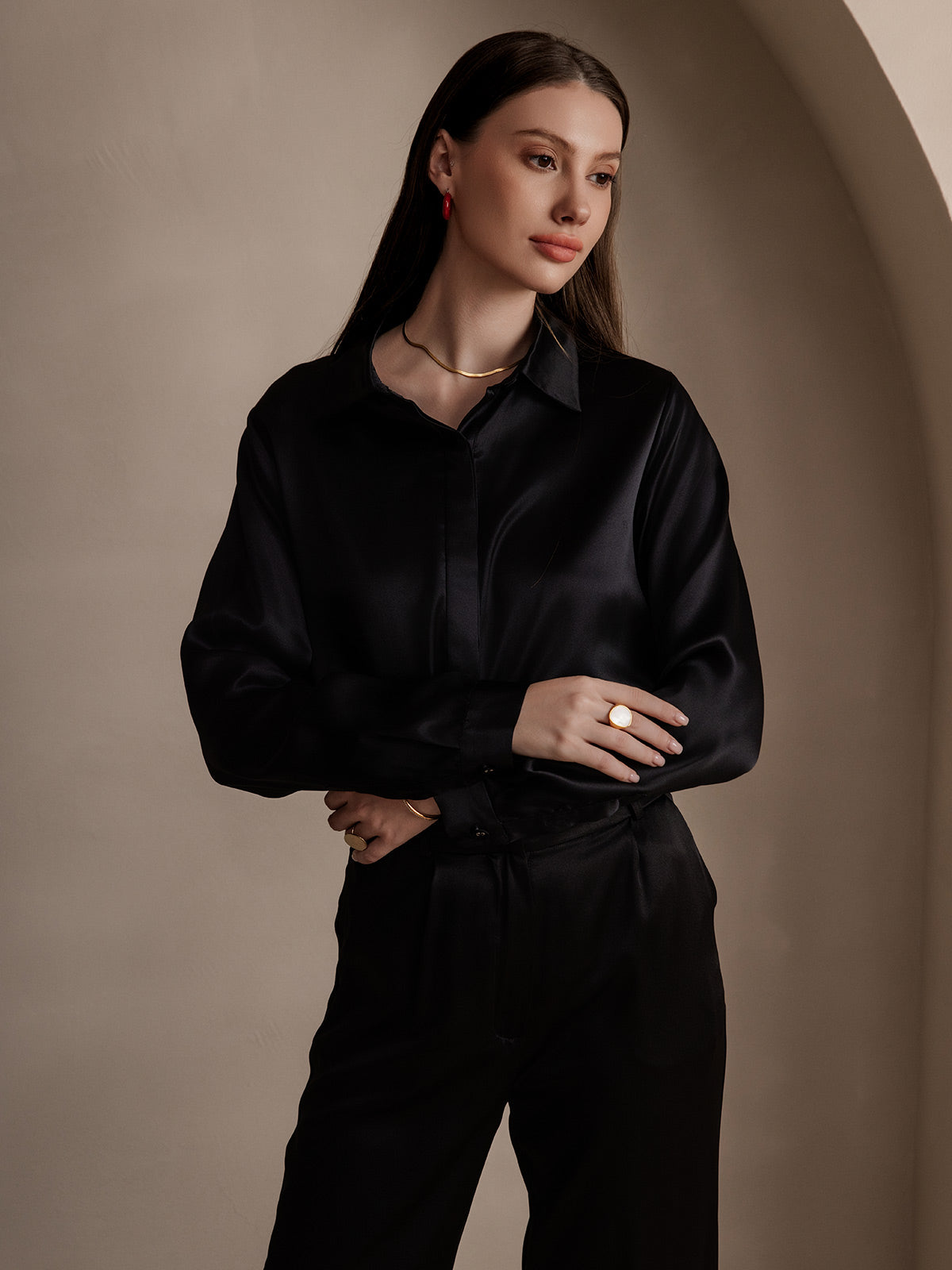 [Sort] SilkSilky-DK 19Momme Silke Womens Shirt 003