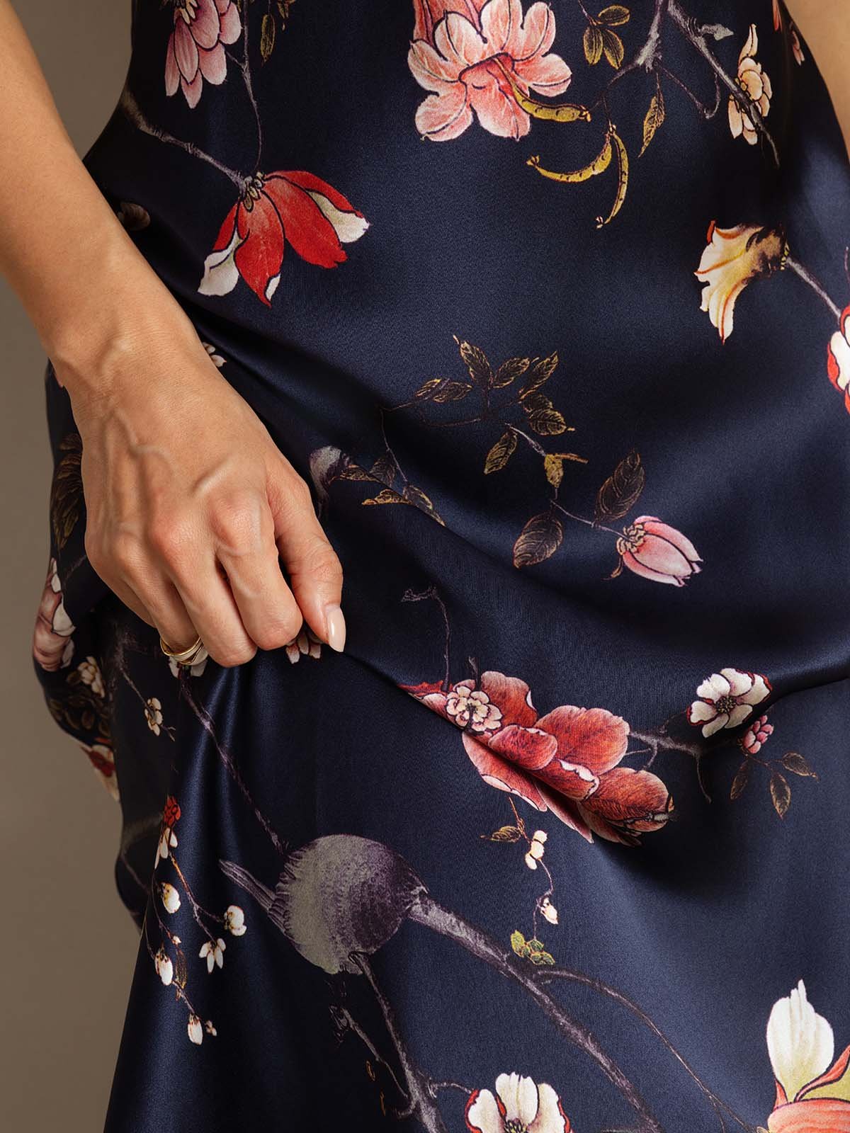 [Marine Blomster] SilkSilky-DK 19Momme Silke Dress 006