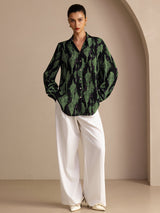 [Sort Mos] SilkSilky-DK Long Sleeve Lapel Collar Bluse 004