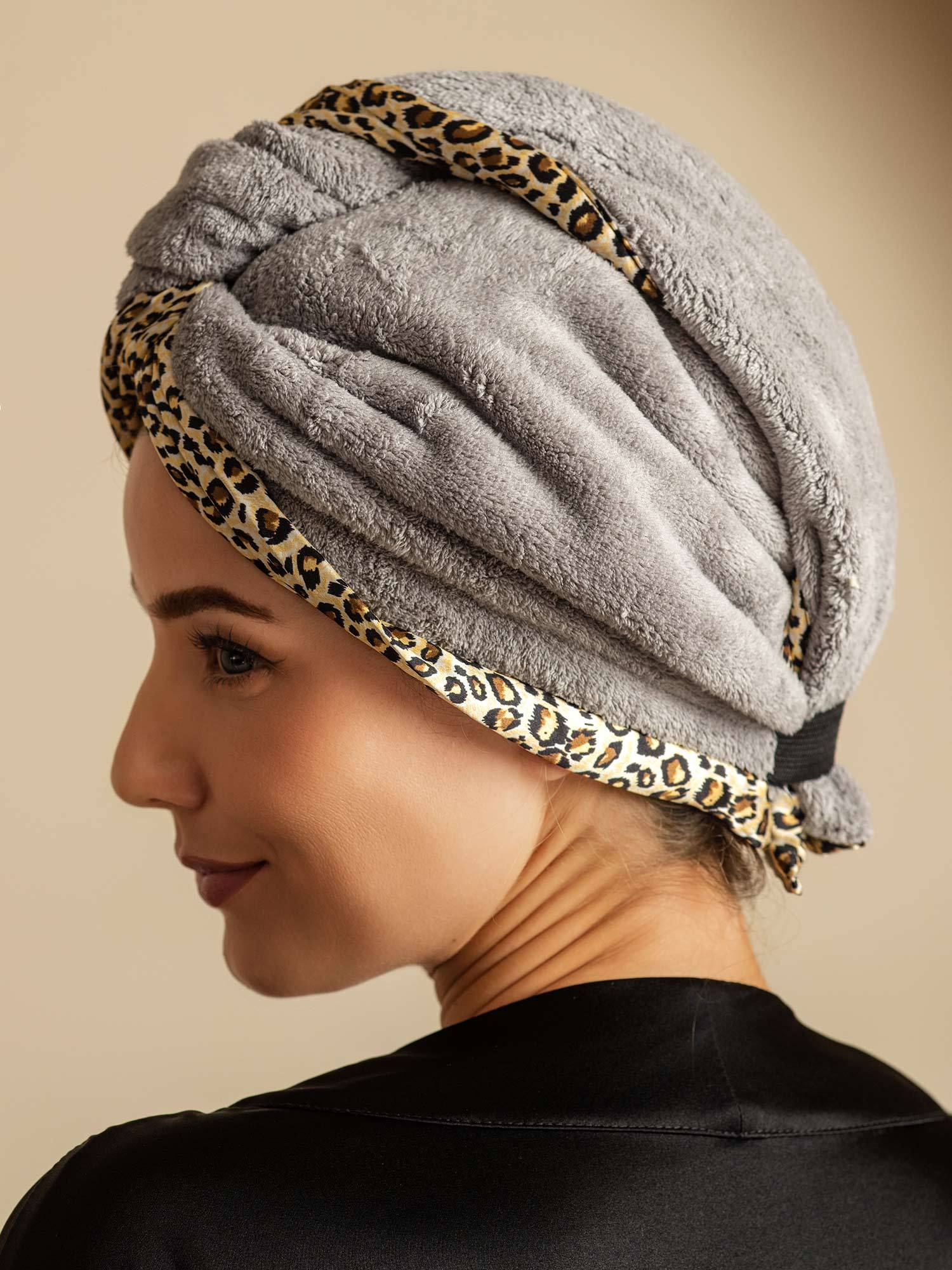 [Leopard] SilkSilky-DK Silke Hair Towel Wrap 008,