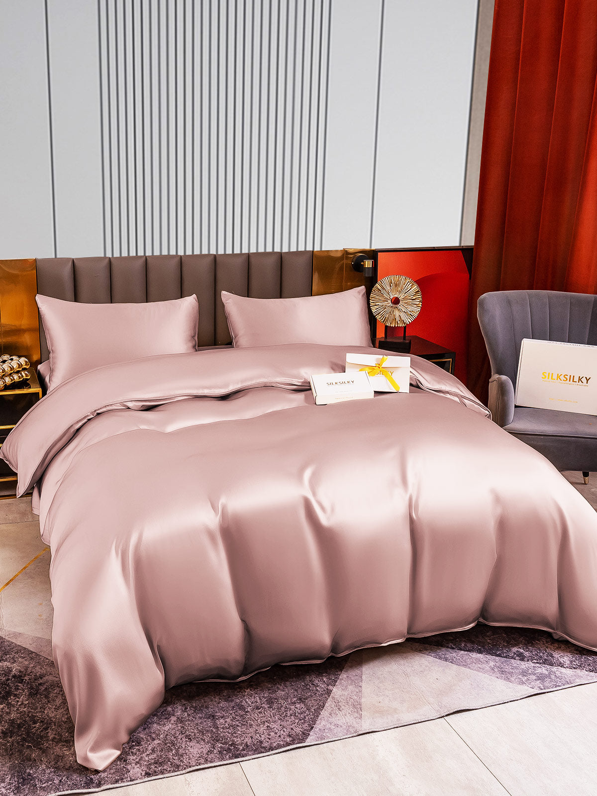 [Bleg Mauve] SilkSilky-DK 22Momme Bedding Set 003