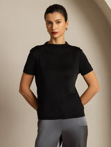 [Sort] SilkSilky-DK Short Sleeve T-shirt til kvinder 005
