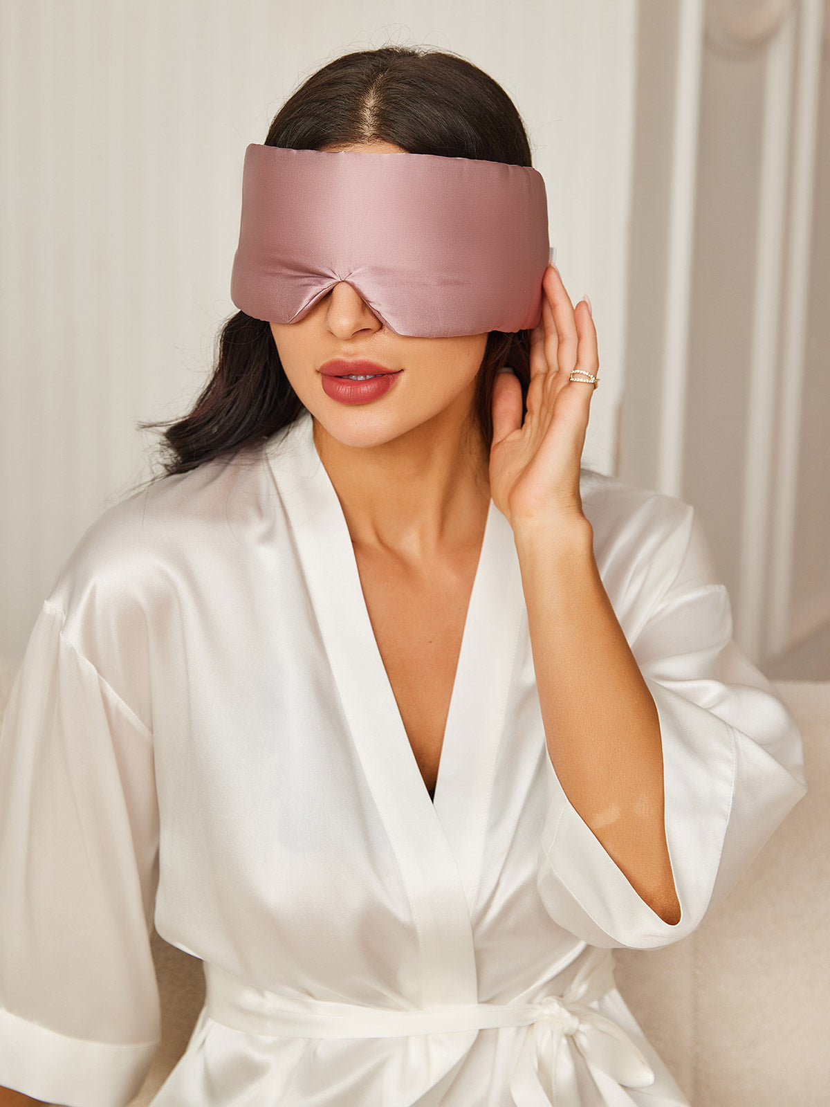 [Bleg Mauve] SilkSilky-DK 19Momme Eye Mask 004