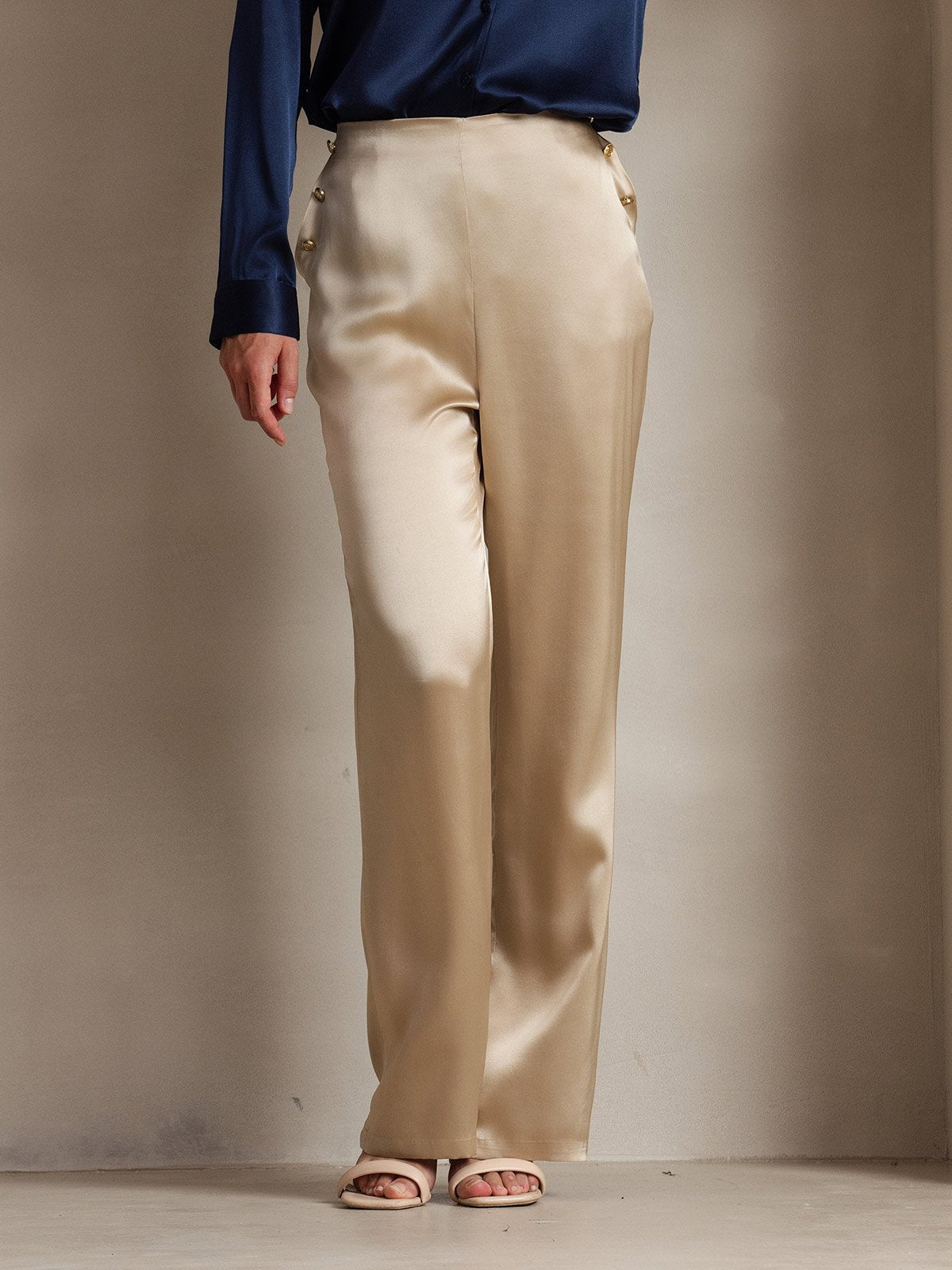 [Champagne] SilkSilky-DK 19Momme Silke Womens Pants 003