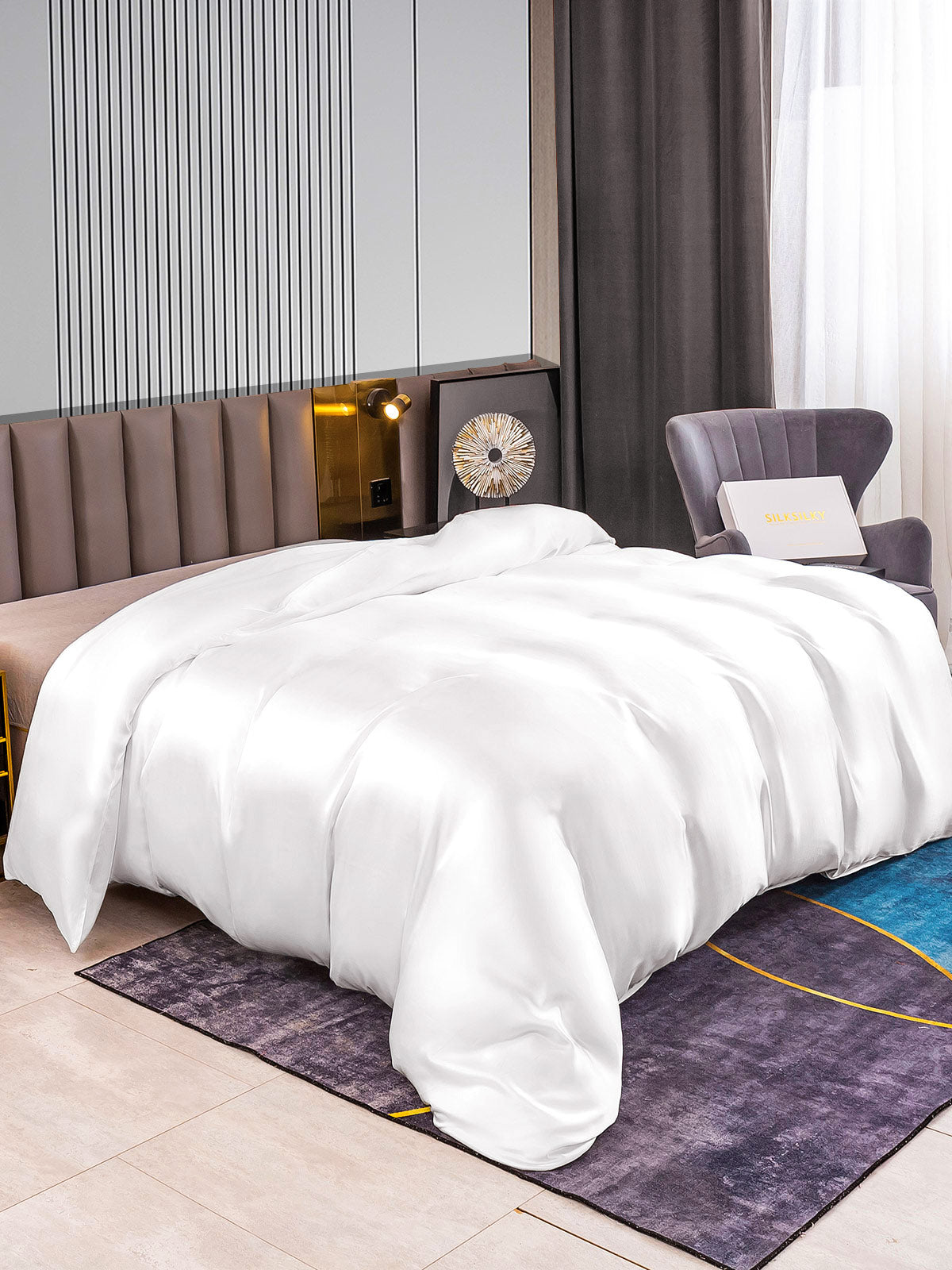 [Hvid] SilkSilky-DK 22Momme Duvet Cover 002