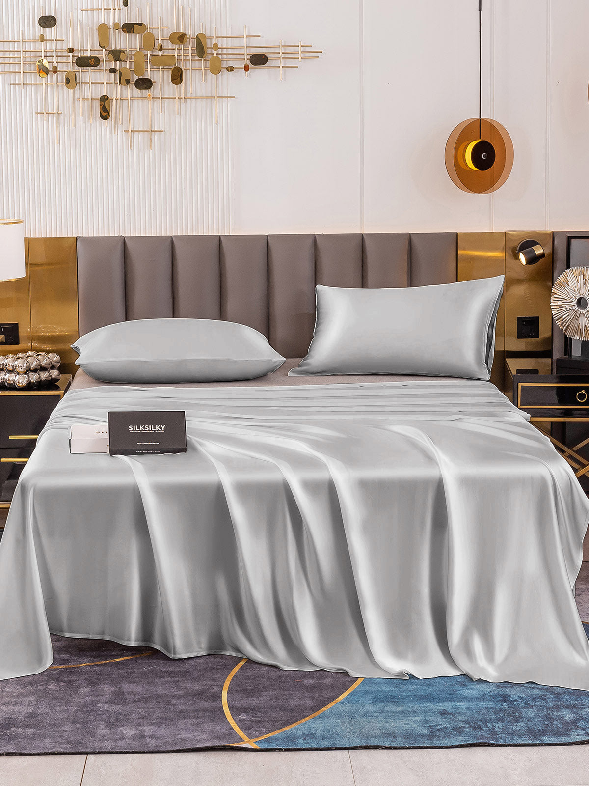[Sølv] SilkSilky-DK 19Momme Bedding Set 002