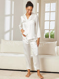 SilkSilky-DK Revers Dame Pyjamas Hvid 002