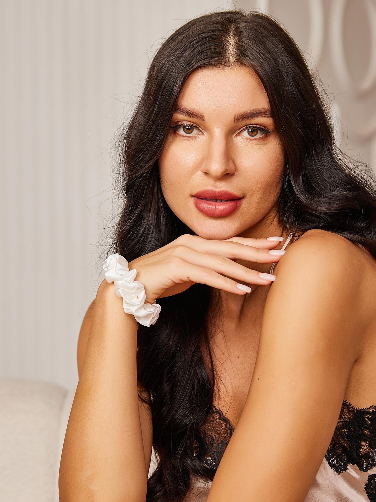 [Hvid] SilkSilky-DK Scrunchie 002,