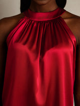 [Vin] SilkSilky-DK Sleeveless Halter T-shirt til kvinder 004