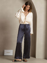 [Marine Kæde] SilkSilky-DK 19Momme Silke Womens Pants 003