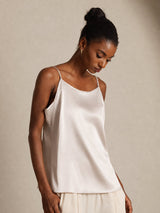 [Beige] SilkSilky-DK Spaghetti Strap Camisole Top 004