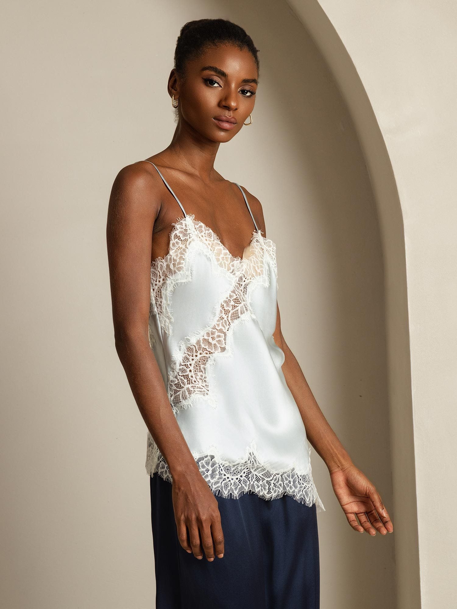 [Lyseblå] SilkSilky-DK Silke Camisoles 003