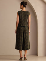[Fyr Vintage] SilkSilky-DK Sleeveless Crew Neck Women's Outfit Sets 002