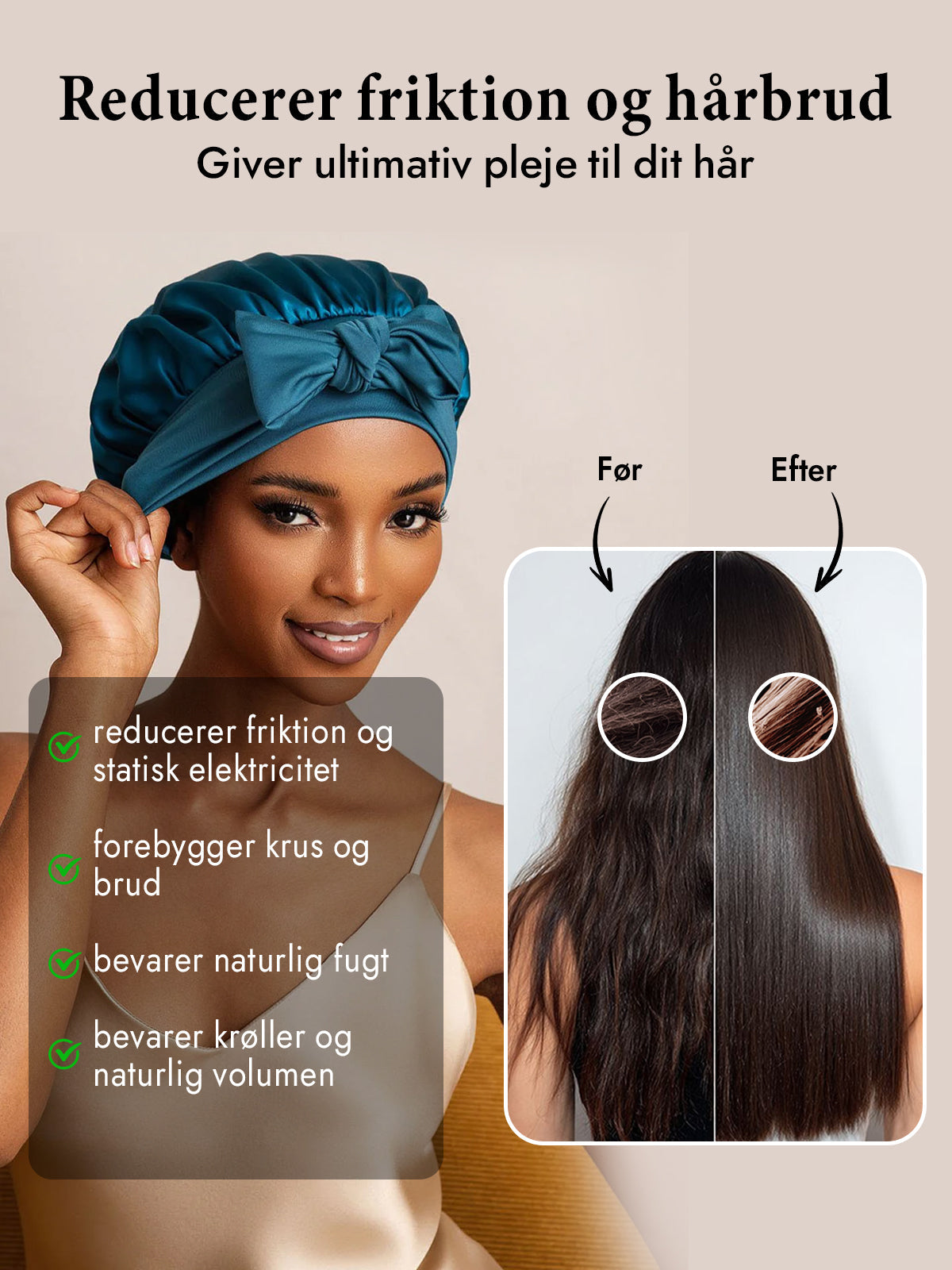 [Blågrøn] SilkSilky-DK Silke Sleep Cap 003