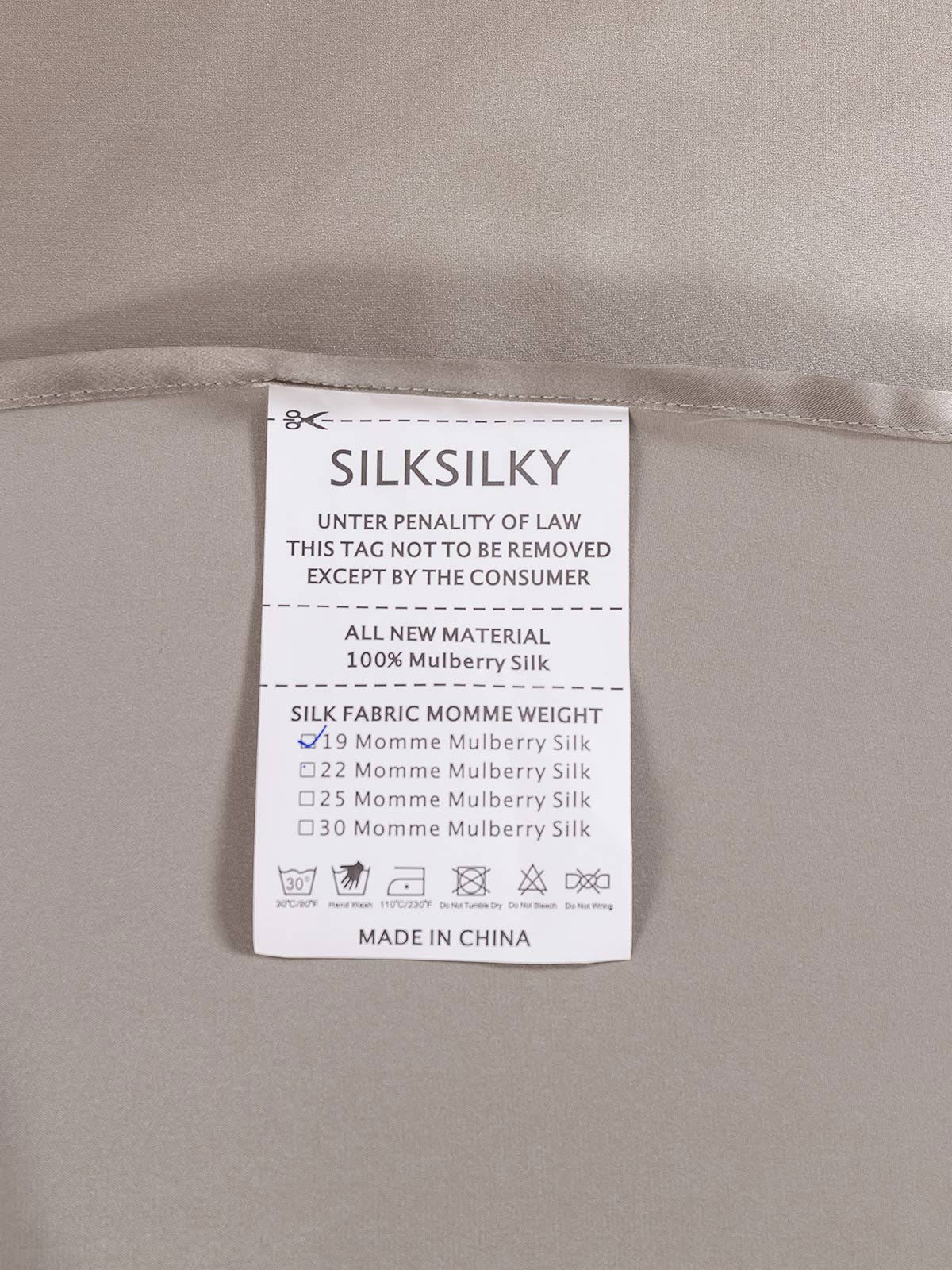 [Grå] SilkSilky-DK 25Momme Sheet 005