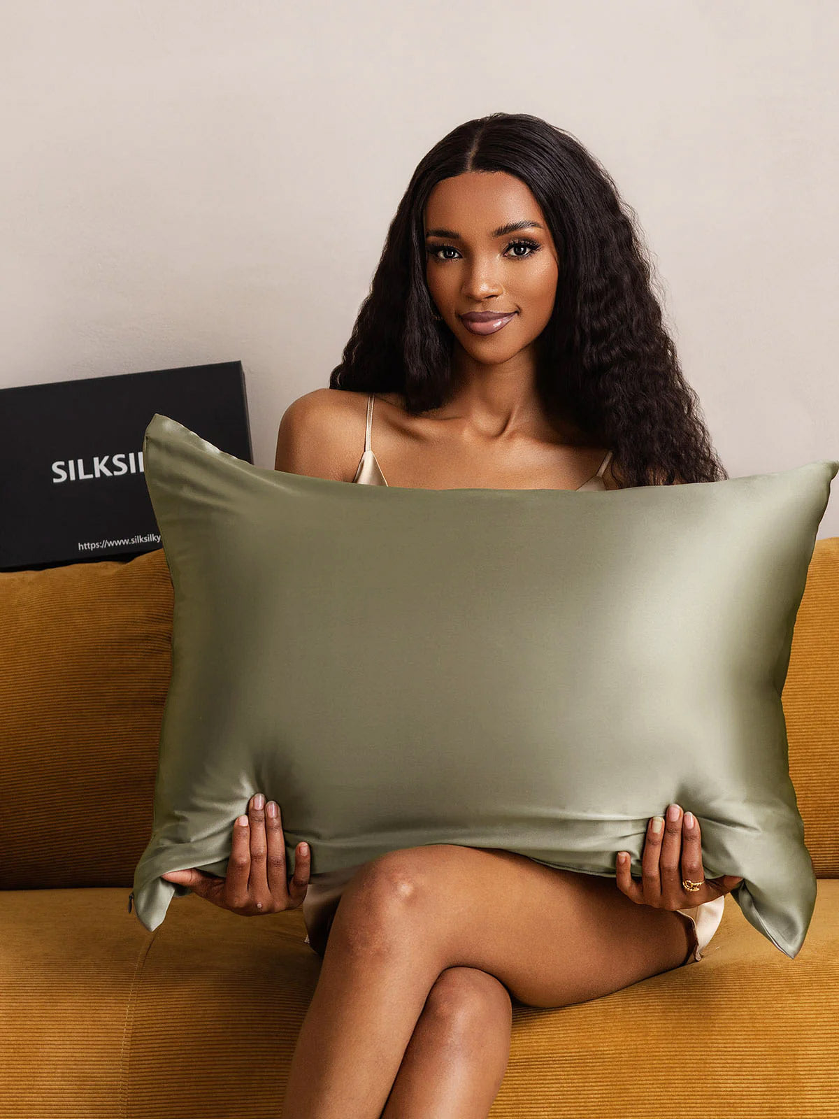 [Olivengrøn] SilkSilky-DK 19Momme Pillowcase 001