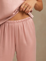 [Ferskenhud] SilkSilky-DK 19Momme Ærmeløs Dyb Rund Halsudskæring Dame Pyjamas 005