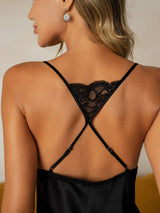 [Sort] SilkSilky-DK Sleeveless Deep V Neck Natkjole 005