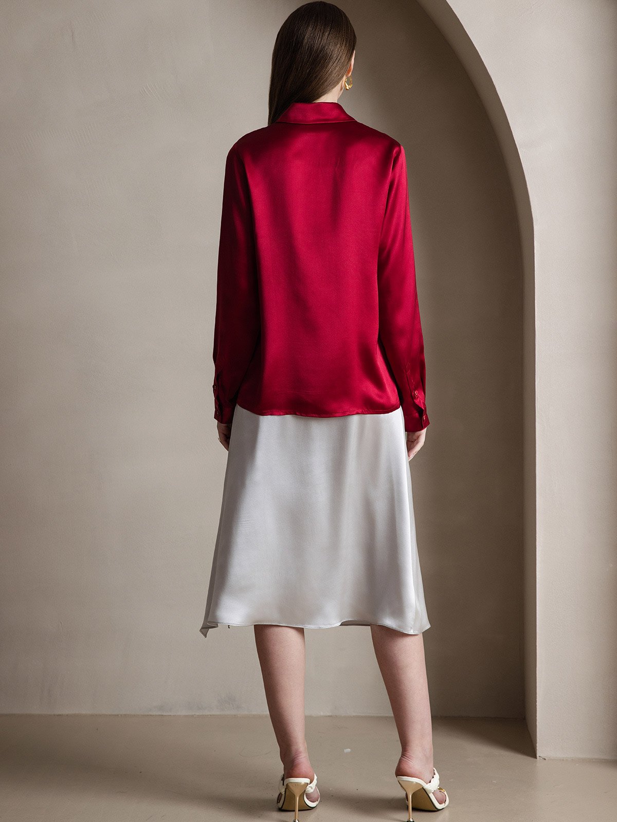 [Vin] SilkSilky-DK 19Momme Silke Womens Shirt 002